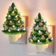 thumbnail image 5 of Lámpara de noche ZHAOCHENG con forma de árbol de Navidad de cerámica color verde 2 unidades, 5 of 5