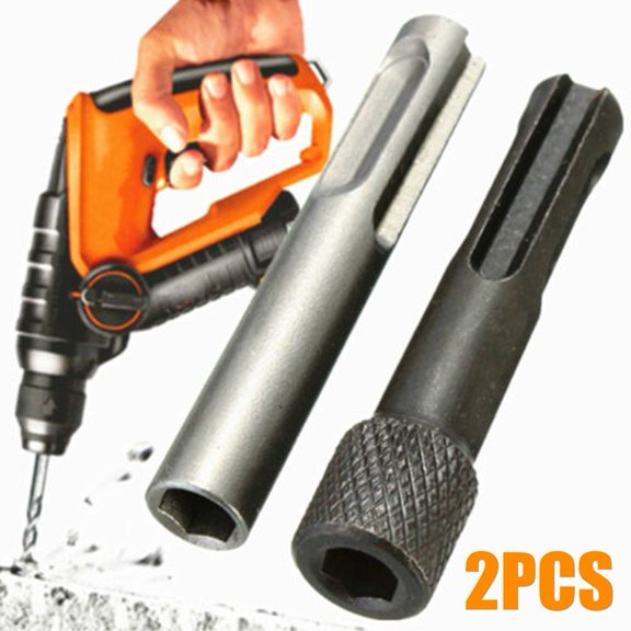 2X 1/4 SDS Plus Socket Driver Screwdriver Drill Bit Hex Shank Chuck Adaptor-Set