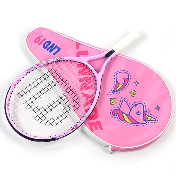 SALYWEE DJS 19″ Pink Tennis Racket, Aluminum Frame, 16×17 Pattern, Free Bag, for Child Beginners
