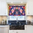 thumbnail image 5 of Yayeee Kitchen Curtains Tier Pair Light Filtering 27"x36" Rod Pocket Short Cafe Window Panel, Beautiful Floral Pattern, 5 of 7
