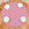 thumbnail image 2 of Pink Unicorn Heart Crescent Pattern Round Fitted Tablecloth with Elastic Edge,Dining Table Cover Waterproof,Outdoor Round Tablecloth for Camping,Dining,Indoor and Outdoor, 2 of 7