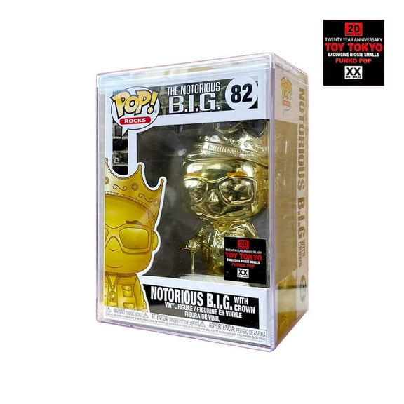 Funko Pop! Icons: NOTORIOUS B.I.G. WITH CROWN Gold #82 (Exclusive)   Protector