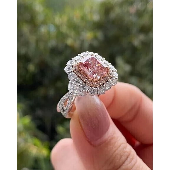 2Ct Round Cut Diamond Solitaire Engagement Wedding Ring For Women's 14K Rose Gold Plated