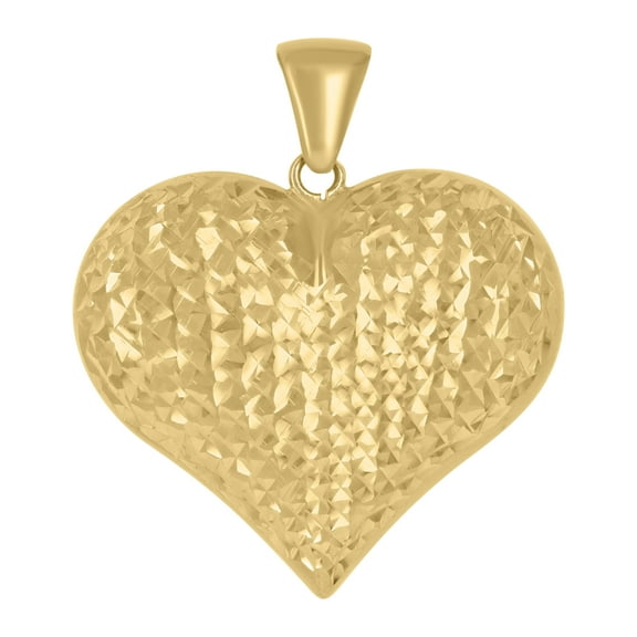 10k Yellow Gold Womens Love Heart Charm Pendant