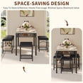 thumbnail image 3 of Space-Saving Dining Table Set for 4,Modern Table with Upholstered Bench & 2 Stools,Perfect for Small Apartments, Studios, or Breakfast Nooks, 3 of 8