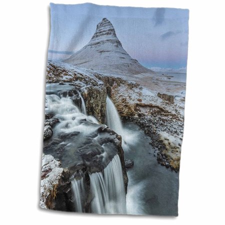 3dRose waterfall below Kirkjufell on the Snaefellsnes Peninsula  Iceland - Towel  15 by 22-inch (twl_313641_1)