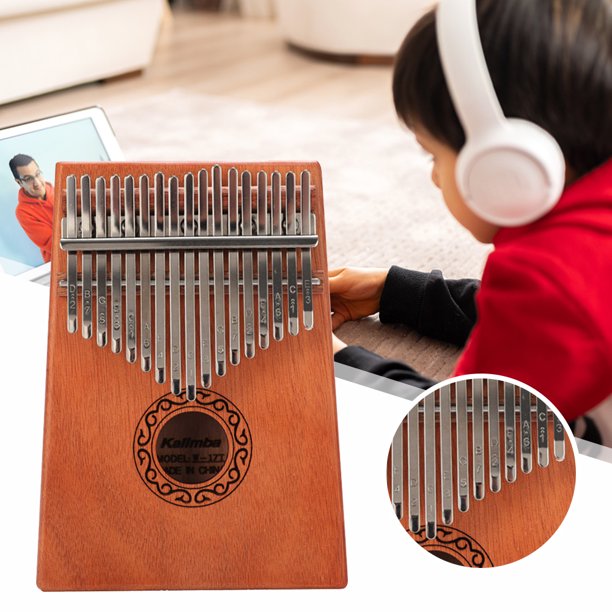 Lindo instrumento musical de caoba Kalimba de 17 teclas para amantes de la música (estilo B) Piano de pulgar Kalimba