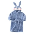 thumbnail image 1 of ZACPNCV Boys Fleece Robe Girls Hooded Bathrobe Toddlers Soft Fuzzy Robe for Kids Blue 8-9 Years, 1 of 7