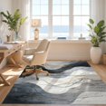 thumbnail image 3 of Design&I 6'x9' Washable Area Rug Sleek Flatweave Pet Friendly Long Boho Hallway Abstract Distressed Swirl Entryway Hallways for Queen Size Bedroom, Under Bed, 3 of 7
