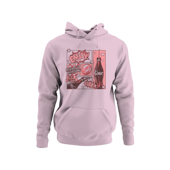 Officially Licensed Coca Cola Retro Coke Graphic: Enjoy Refreshing Fizz Women's Hoodie