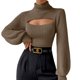 thumbnail image 5 of Suéter de mujer de cuello alto con diseño de suéter de especias sexy de Europa y Estados Unidos, 5 of 5