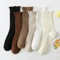 thumbnail image 2 of Women's Trim Ruffle Frilly Turn Cuff Socks - Cute Vintage Dress Crew Ankle Boot Socks 6Pairs, 2 of 8