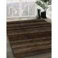 thumbnail image 3 of Ahgly Company Machine Washable Indoor Round Abstract Dark Brown Area Rugs, 5' Round, 3 of 7