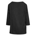 thumbnail image 4 of Pntutb Mujer Casual Lotu Manga Cuello en V Raya Impresión Irregular Blusa tops Camiseta Pntutb Pntutb-1409, 4 of 4