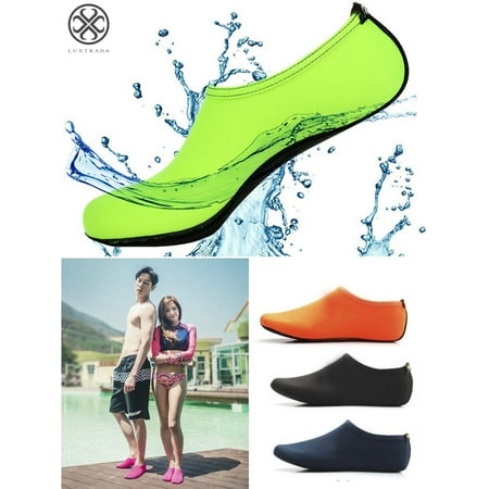 

Luxtrada Water Shoes Barefoot Quick-Dry Aqua Water Socks Slip-on for Men Women Kids Fit Beach Swim Diving Surfing and Yoga Exercise Green XL