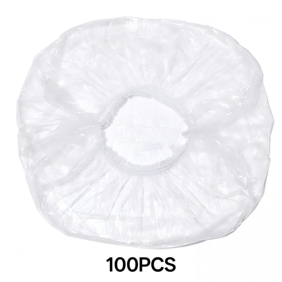 AUQ 100 Disposable Shower Caps Large-Thickened Plastic Hair Caps for Deep Conditioning Shower Cap Reusable Waterproof for Women Men Hair Treatment Bath Cap for Long Hair Travel Essentials