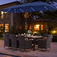thumbnail image 3 of GVN Garden Dining Sets,Patio Table Sets,11 Pieces Patio Dining Set with 15 Feet Double-Sided Patio Umbrella and Base-Navy, 3 of 10