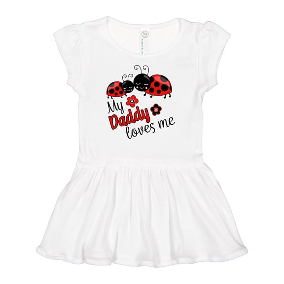Inktastic My Daddy Loves Me with Cute Ladybugs Girls Baby Dress
