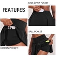 thumbnail image 3 of Pinspark Womens Tennis Skirt V-Waisted Pleated Athletic Skort Flowy Quick Dry Golf Skirts with Pockets Shorts, 3 of 6