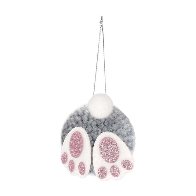 Adornos de Pascua: Lindos Pompones con Orejas de Conejo y Cola para Colgar. Adornos de Conejo Peludos para Corona de Árbol.
