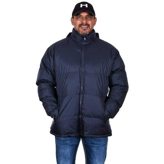 Tallino Men's Cold Weather Mock Neck Puffer Jacket with Zip Off Hood