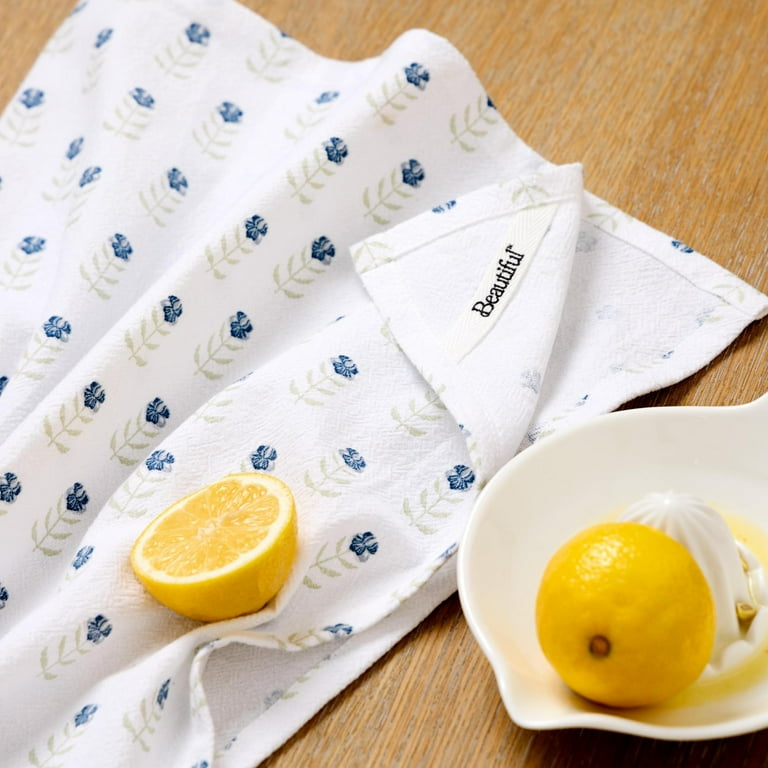 Beautiful Blue Flour Sack Kitchen Towel by Drew Barrymore, 100