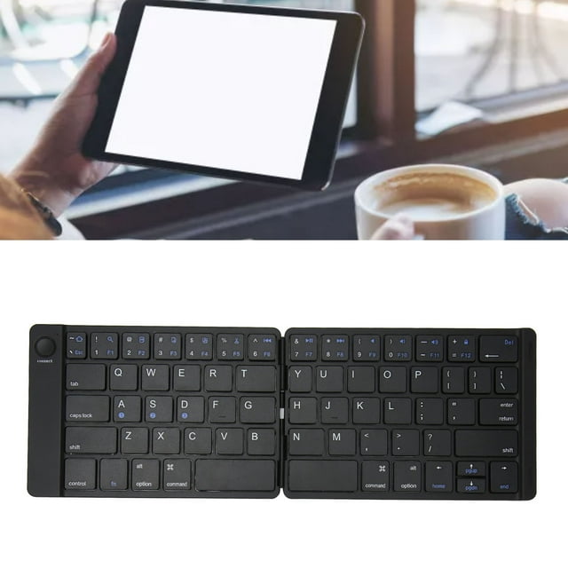 Teclado Plegable Inalámbrico, Teclado Plegable De Cuero PU Práctico Para Tableta