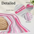 thumbnail image 2 of Pink Gray Stripes Pillow Covers, Linen Long Throw Pillow Case, Watercolor Modern Abstract Minimalist Holiday Pillow Protector Decorative Cushion Cover for Living Room/Bedroom 20" x 36", 2 of 8