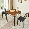 thumbnail image 5 of VECELO 3-Piece Dining Table Set with 2 Chairs, Wooden Dining Table for Home Kitchen Breakfast Nook, Brown, 5 of 8