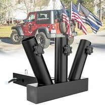 Dreizack Triple Hitch Flag Pole Holder, Flag Pole Mount Fits 2 Inch Receivers, Heavy-Duty Trailer Flag Hitch Mount for Truck SUV RV, Pickup, Camper, Trailer, Black