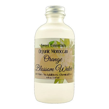 Organic Moroccan Orange Blossom (Neroli) Water | 4oz Glass Bottle | Imported From Morocco | Edible | Packed With Natural Antioxidants | Perfect for Reviving, Hydrating & Rejuvenating Your Face & Neck