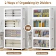 thumbnail image 3 of BROVIEW Stackable Storage Bins 200Gal Extra Large, Collapsible Plastic Closet Organizers Cabinet for Home, Lid, Wheels, Doors, Dividers, 4-Pack White, 3 of 8