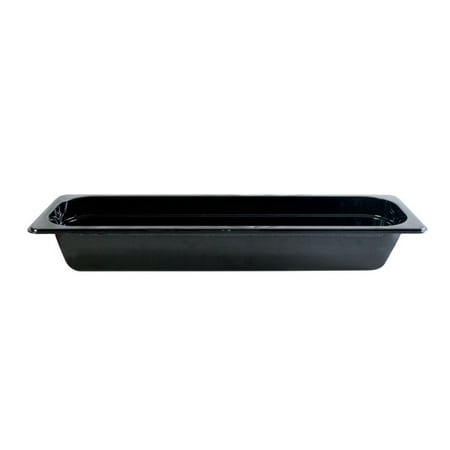 Polycarbonate Solid Food Pan Covers - Thunder Group PLPA8122LBK, Half Size Long 2.5-Inch Black Polycarbonate Deep Food Pan