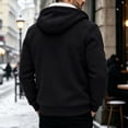 thumbnail image 5 of Xcmzpl Men's Zip up Hoodie Heavyweight Winter Sweatshirt Fleece Sherpa Lined Warm Jacket Solid Outerwear with Pocket, 5 of 10