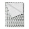 thumbnail image 2 of Abstract Soft Flannel Fleece Blanket, Horizontally Arranged Illustration of Greyscale Stripes and Triangles, Cozy Plush for Indoor and Outdoor Use, 70" x 90", Dark Grey White Dimgray, by Ambesonne, 2 of 5
