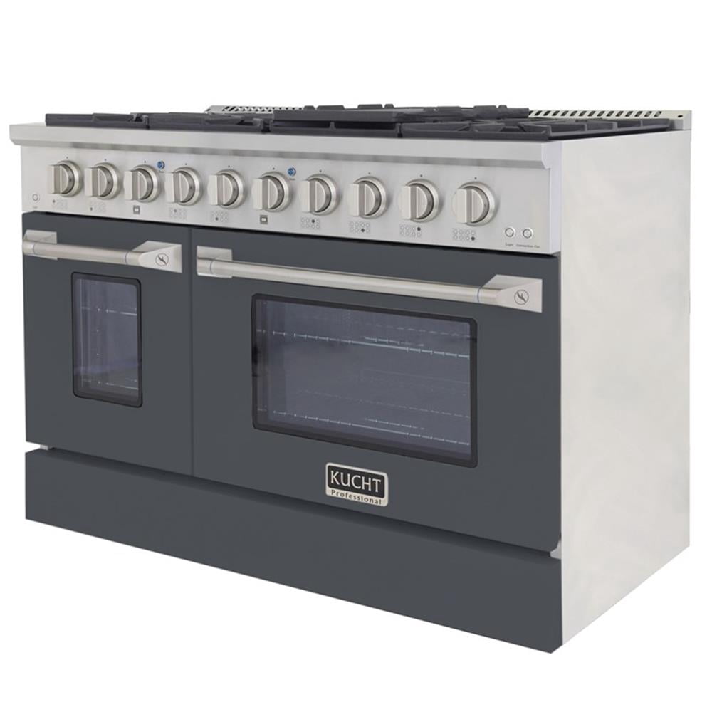 Pemberly Row 48" 6.7 cu. ft. Propane Gas Range w/ Convection Oven in Cement Gray