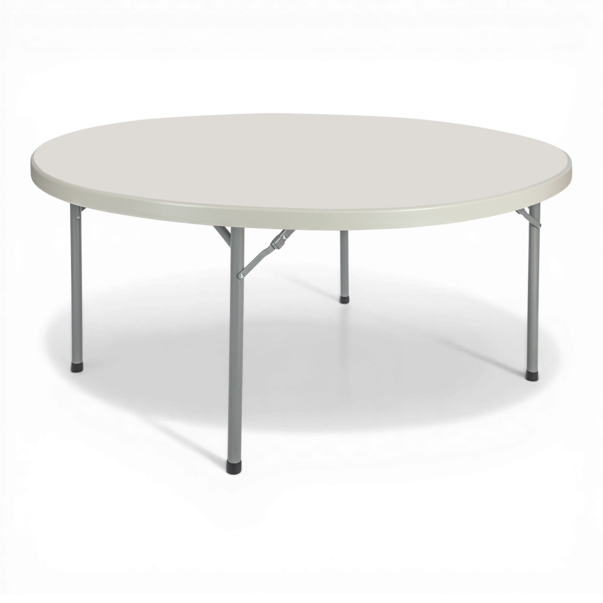 Hampden Furnishings Baldwin Collection 60" Plastic/Steel Round Folding Table, Grey