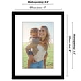 thumbnail image 3 of Americanflat 6x8 Picture Frame with Shatter-Resistant Glass with 4x6 Mat Display Photo Streamline - Black, 3 of 8