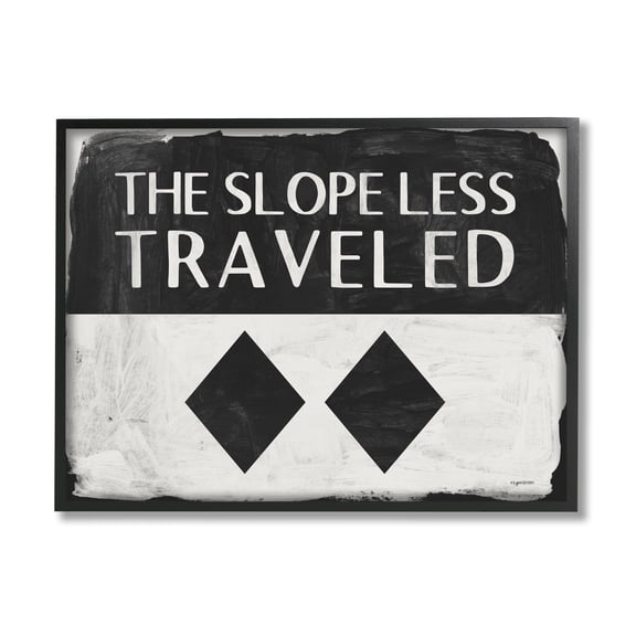 Stupell Industries The Slope Less Traveled Phrase Double Black Diamond, 30 x 24, Design by Kyra Brown
