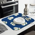 thumbnail image 2 of 2 Pcs Daisy Floral Dish Drying Mat - 16 X 18 Inch Absorbent Microfiber Kitchen Counter Mat – Quick-Dry Dish Rack Alternative, Dish Drying Pad for Dishes, Cups, Utensils, Pots & Pans, 2 of 3