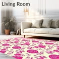 thumbnail image 2 of ODIKA 4'x6' Machine Washable Non-Slip Area Rug, Floral Medallion with Ornate Swirls and Classic Motifs High Traffic Rug, Pink, 598203, 2 of 7