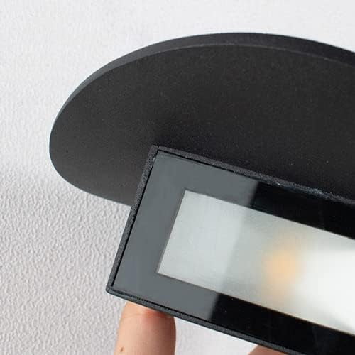 Minimalist Outdoor Wall Sconce Flat Round Outside Wall Light, IP65 Waterproof Wall Lamp Black/White Porch Lighting Fixture, Exterior Wall Wash Lights Up Lamps for Garden