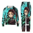 thumbnail image 5 of Demon Slayer Kids' Sweatshirt & Pants Set 2 Pcs Tracksuit Outfit Casual Pullover Hoodie Sweatpants for Daily & Travel 150CM, 5 of 8