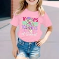 thumbnail image 2 of HUITKMM Girls Shirts Girls' Back To School Bow Print Short Sleeve Top Stylish and Comfortable, 2 of 4