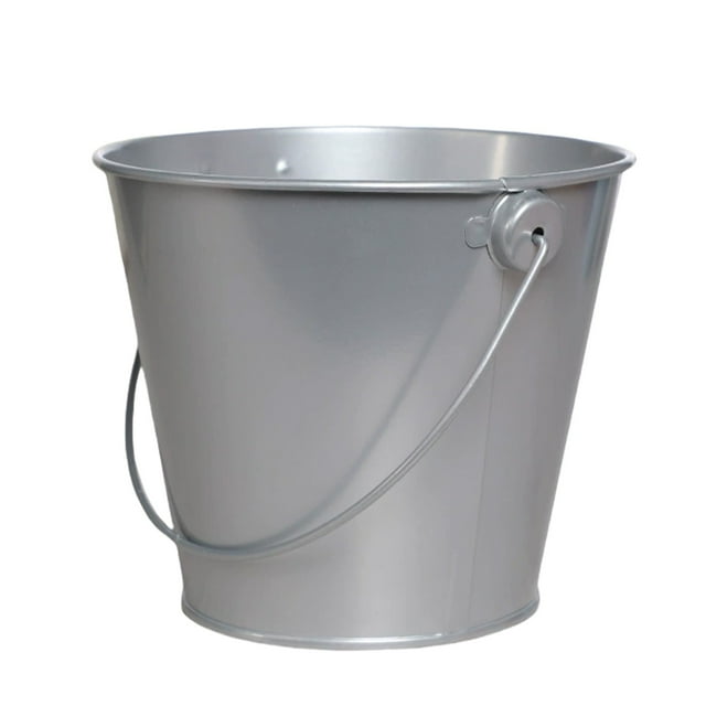 kjfeif Galvanized Metal Bucket with Handle, Small Round Flower Pot Planter for Succulents, Rustic Home Decor, or as a Candy Snack Display Basket for Parties