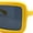 Yellow - Black, variant on Geeky Bubble Frame Nerdy Thick Flat Top Oversized Rectangle Plastic Sunglasses White - Black