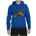 thumbnail image 3 of Colorful Neon Horse | Dean Russo Art Animal Lover Unisex Hoodie Sweatshirt, Royal, X-Large, 3 of 6
