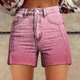 thumbnail image 2 of Shorts for Women Relaxed Fit Printed High Waist Denim Casual Pocket Shorts, 2 of 4