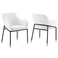 thumbnail image 2 of Modway Jovi Performance Velvet Dining Armchair Set of 2 in Black White, 2 of 8