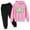 Pink-1, variant on First Day of School Outfits Girl Boy Cartoon Print Hooded Tops Sweatpants Dinosaur Costume Kids 2 Piece Clothing Set Sweatsuit, Black, 9 Years